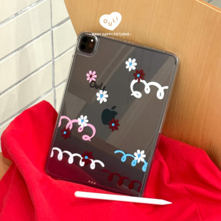 OuliOuli平板保护套iPad平板电脑保护壳小众风碎花原创设计透明tpu韩系ins风带笔槽笔记本 花花记事本