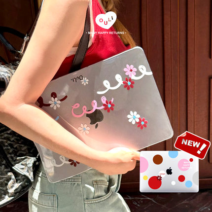 【快乐随行】OuliOuli笔记本保护壳macbook透明电脑保护套亚克力碎花波点小众原创ins风礼物