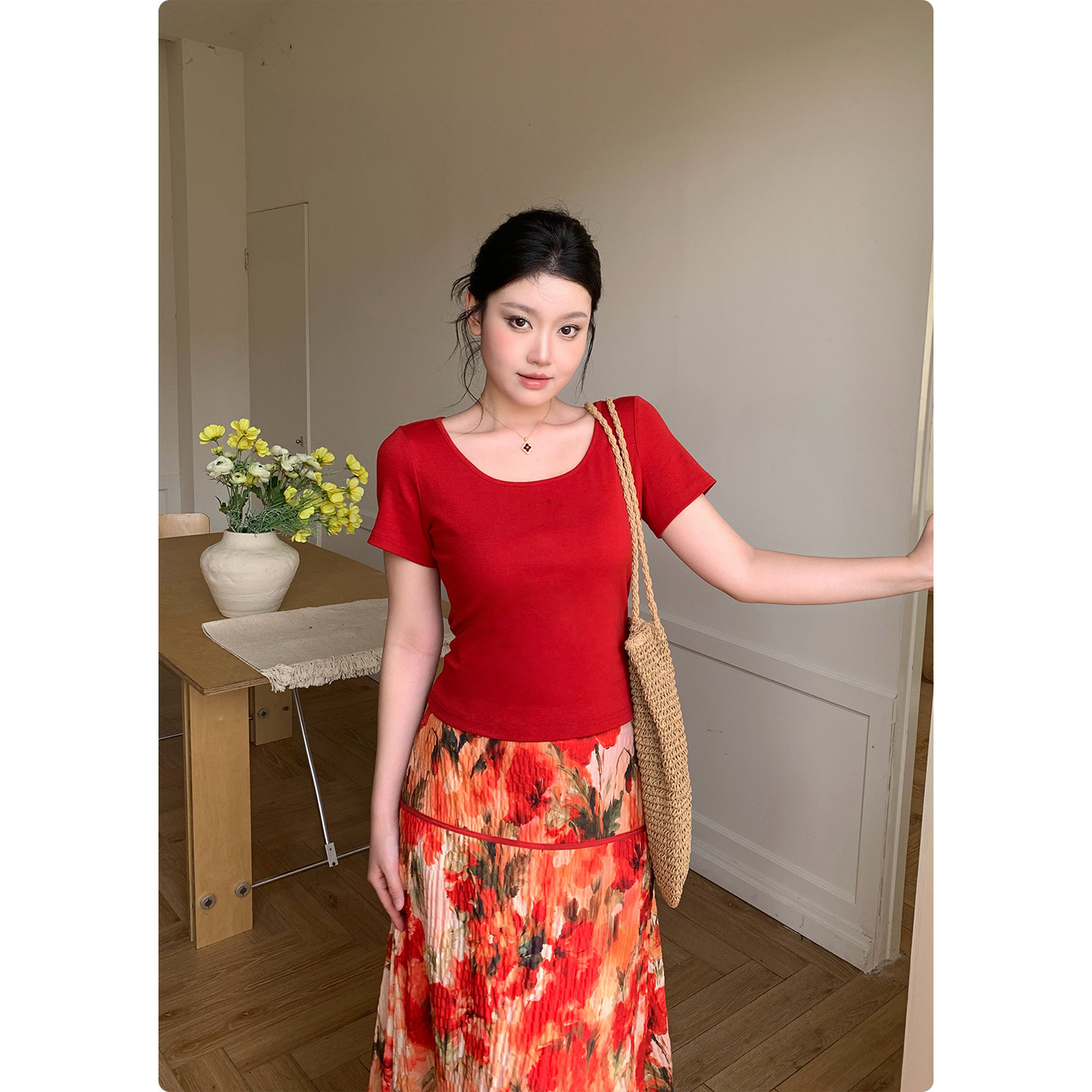 糕冷圆脸[背影说]短袖女复古明T恤