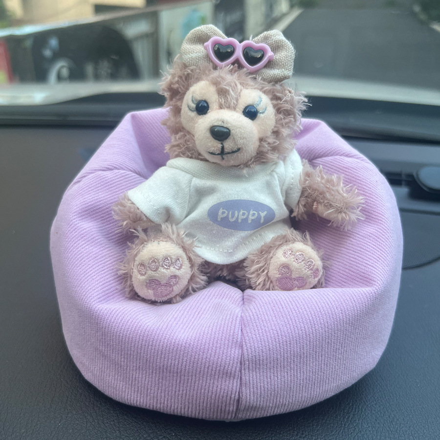 定制Bjd娃娃草莓熊盲盒公仔潮玩手办娃用懒人沙发车载中控摆件