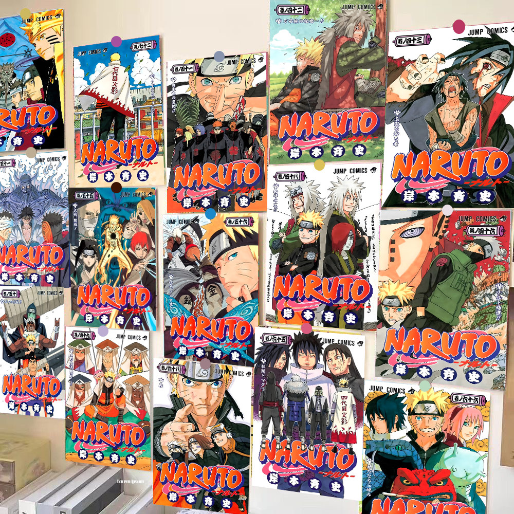 60张动漫火影忍者海报墙贴漫画封面学生宿舍房间背景墙壁纸素材纸图片