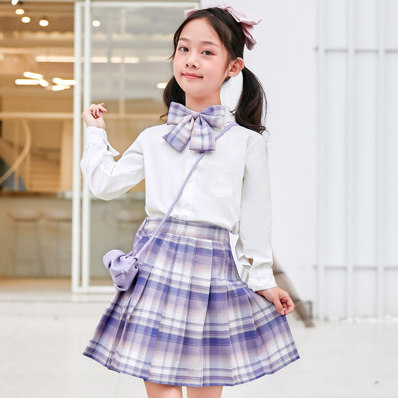 原创中小学生全套百褶裙jk制服图片