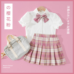 女童2025新款夏装套装jk制服儿童中大童两件套10岁小学生夏天裙子