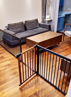 加粗实木多色免打孔安全门栏婴儿童宠物狗楼梯护栏加长围栏栅栏