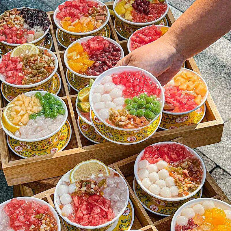 密胺刨冰创意餐具冰沙火锅店甜品双皮奶仿瓷绵绵小碗芋糖水商用A5