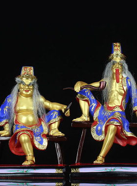 新款黑白无常神像七爷八爷摆设 大二爷伯家居饰品工艺 树脂摆件