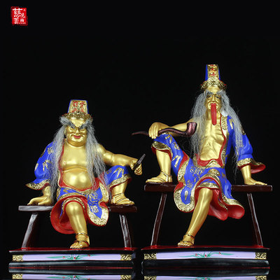 新款黑白无常神像七爷八爷摆设 大二爷伯家居饰品工艺 树脂摆件