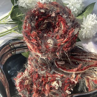 基辅的秋|diy新款手编特色长毛网红手混线毛线海马毛编织美拉德