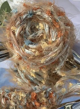 秋闲|diy新款手编特色长毛网红手混线毛线团海马毛编织