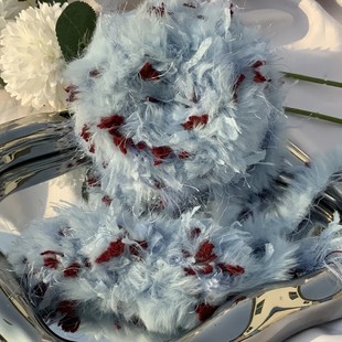 蓝色生死恋|diy手编特色皮草线网红手混线毛线团ins风可编织