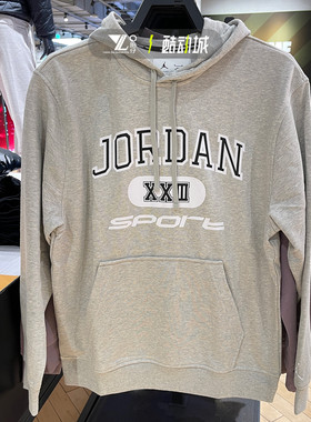 Air Jordan飞人男子24冬季新款针织套头衫灰色连帽卫衣FV8627-050