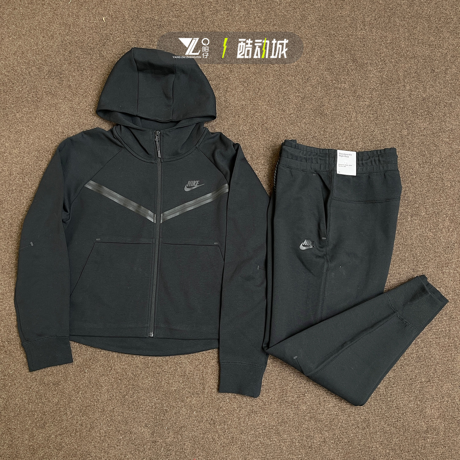 耐克女运动休闲外套收口长裤套装