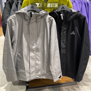 阿迪达斯官方正品男子冲锋衣夹克连帽防风防水外套KF5214 KF5232