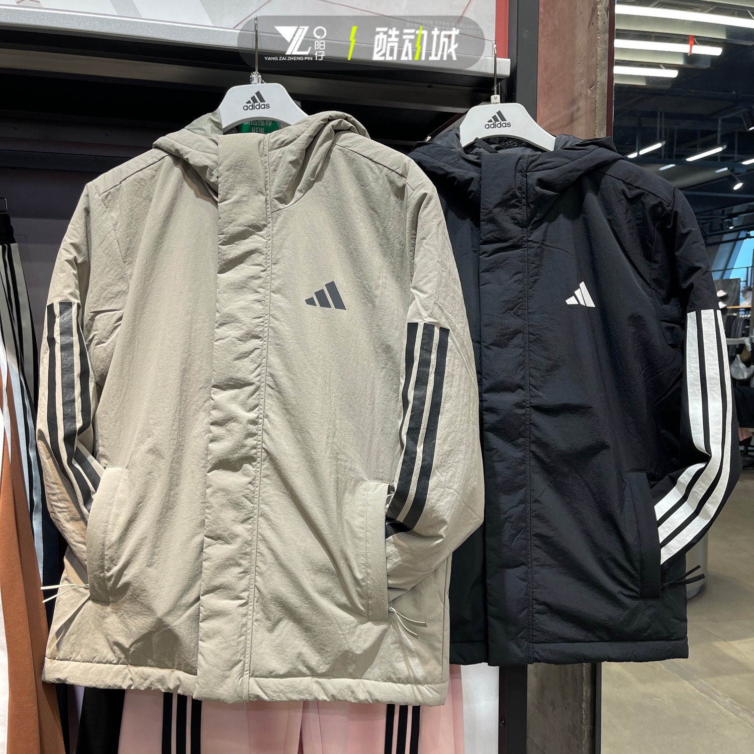 阿迪达斯冬季新款运动棉衣