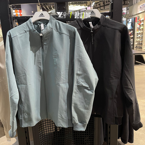 阿迪达斯男运动休闲梭织夹克外套