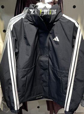 adidas女子拒水保暖连帽夹克