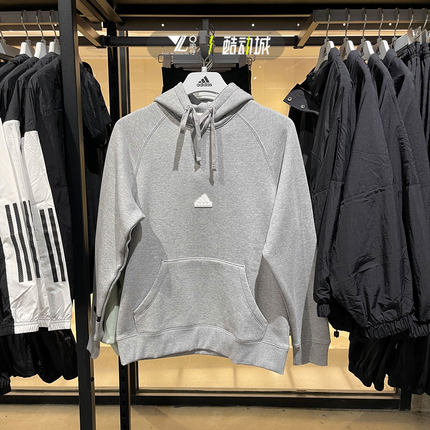 正品Adidas阿迪达斯女子卫衣连帽加绒保暖运动套头衫上衣 HG4358