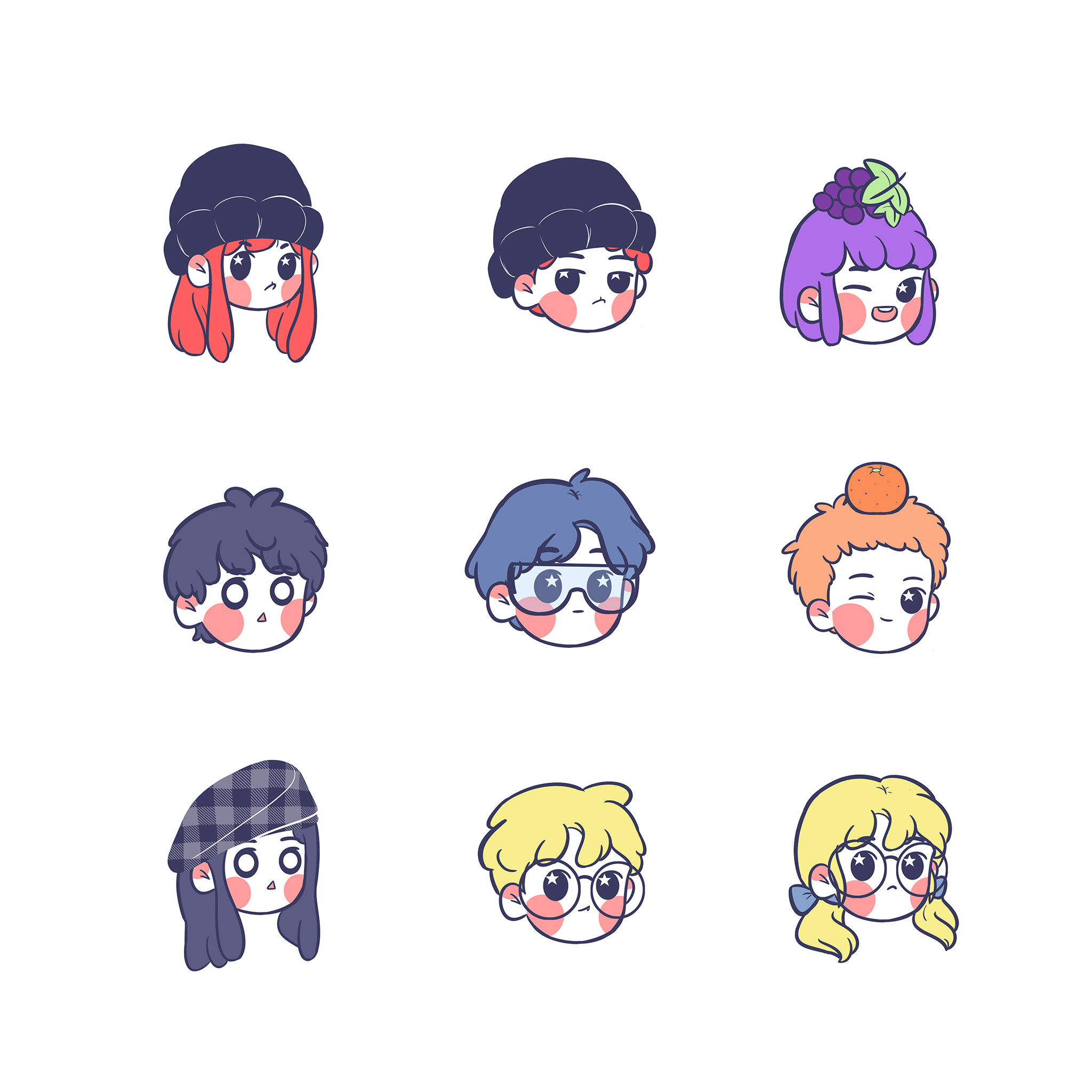 【emmm】可爱简笔画头像定制闺蜜情侣礼物snow