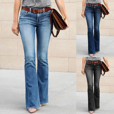 S-3xl plus size micro flared women's fashion jeans牛仔裤
