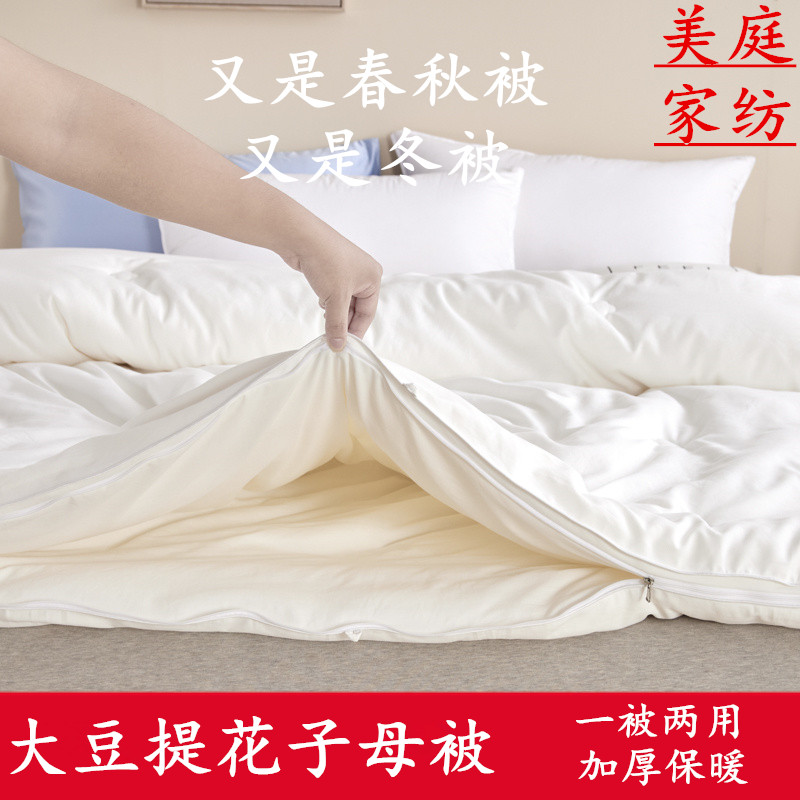 美庭60支纯棉大豆拉链子母被