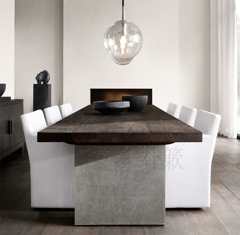 侘寂风办公会议洽谈可定制餐桌