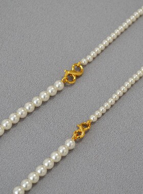 法式珍珠锁扣拼接毛衣链