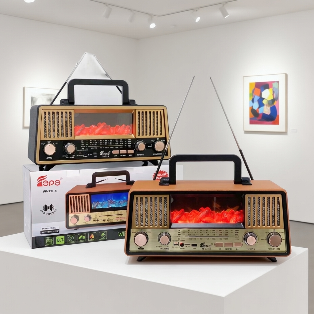 出日韩发烧友立体声收音机调频中波短波蓝牙插卡充电音箱双天线