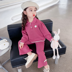 女童春装休闲套装2026新款儿童春秋季网红装女宝宝时髦洋气两件套