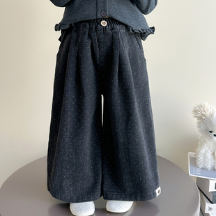 儿童早秋韩版 2025新款 牛仔裤 女宝宝秋装 女童裤 洋气阔腿裤 子春秋季