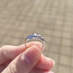 设计师S925纯银镜莲华感莲花通体纯银戒指中古小众尾戒冷淡风食指