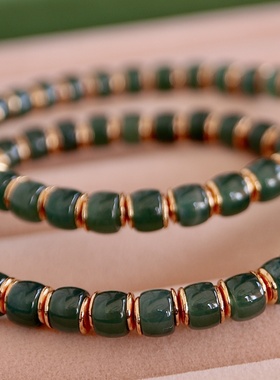 天然老蓝水翡翠手链直切翡翠珠宝饰品老料翡翠电商爆款源头工厂