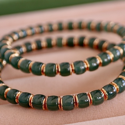 天然老蓝水翡翠手链直切翡翠珠宝饰品老料翡翠电商爆款源头工厂