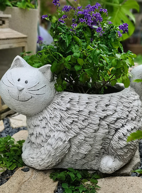 花盆小猫动物大号户外庭院装饰