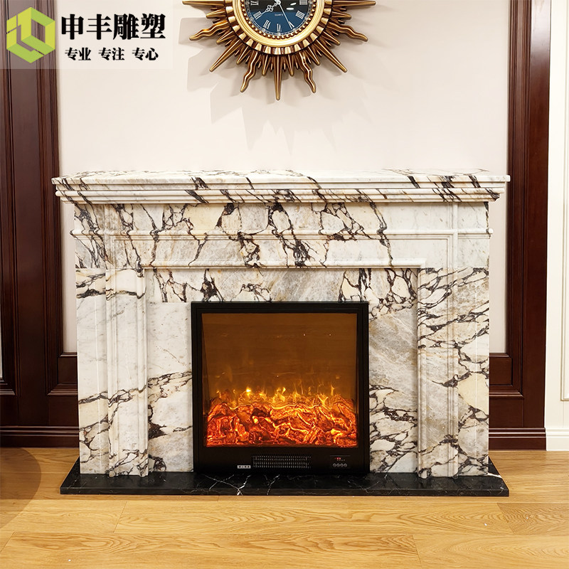 大理石法式壁炉天然宝格丽石材壁炉大花白法式壁炉别墅客厅壁炉架,家居饰品,石雕,淘宝优惠券,粉丝福利购,淘宝优惠卷