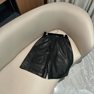 现～高品质秋冬百搭休闲宽松头层绵羊皮女士皮短裤五分裤马裤