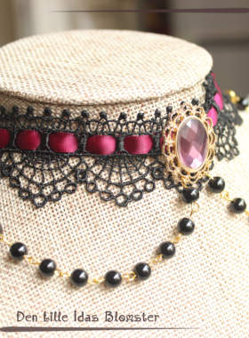 【Idas】-巫女的夜祷-lolita手作 华丽款蕾丝宝石颈饰 项链