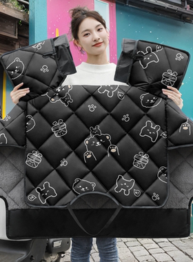 爱玛爱果QB01电动车挡风被冬季用四季款加绒加厚电瓶车防风防雨罩