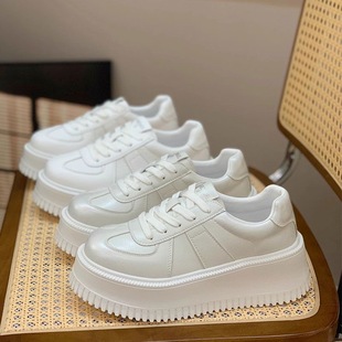 轻便小白单鞋 2025春季 女休闲百搭时尚 6厘米小个子厚底松糕鞋 新款