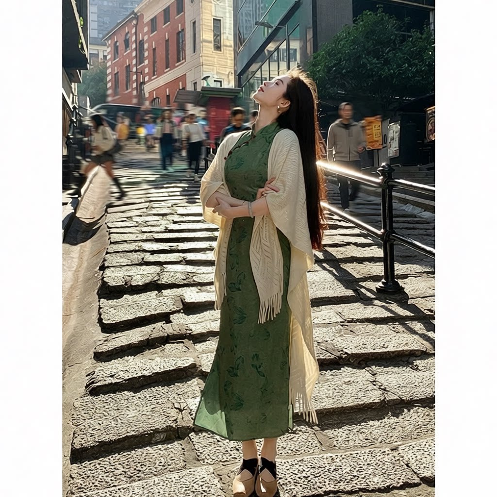 丹青'新中式碎花改良旗袍女春夏