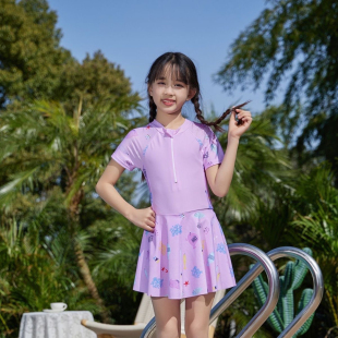 儿童泳衣女童夏公主宝宝连体温泉专业游泳衣中大童女孩新款