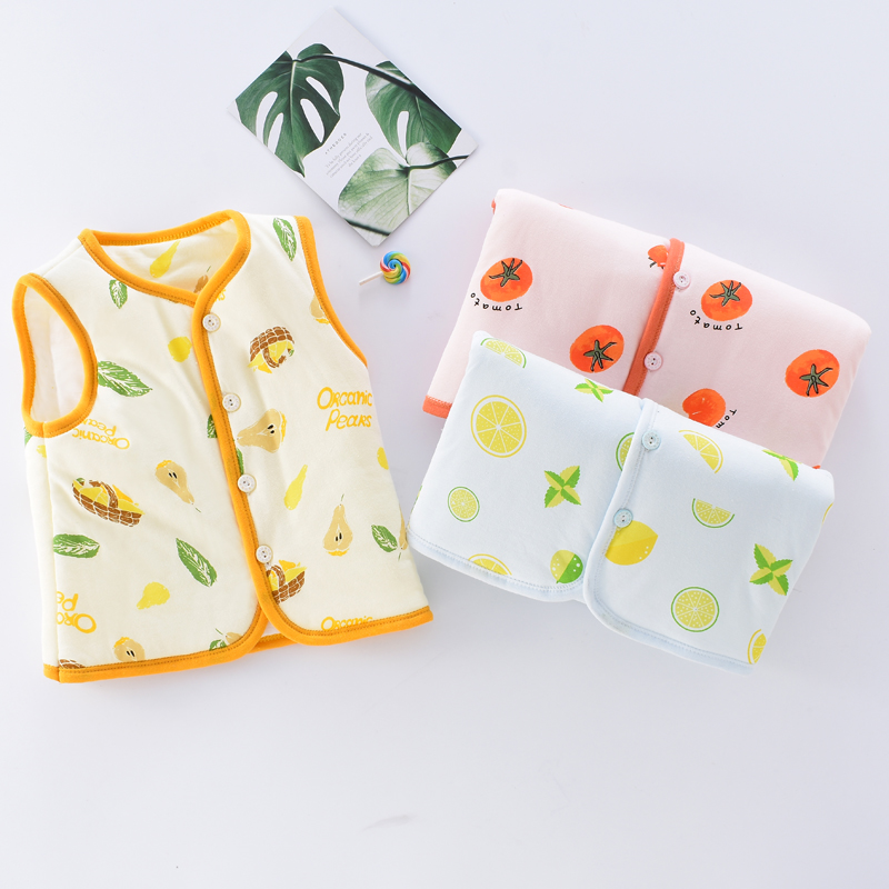 春秋夹棉新生儿马甲保暖宝宝