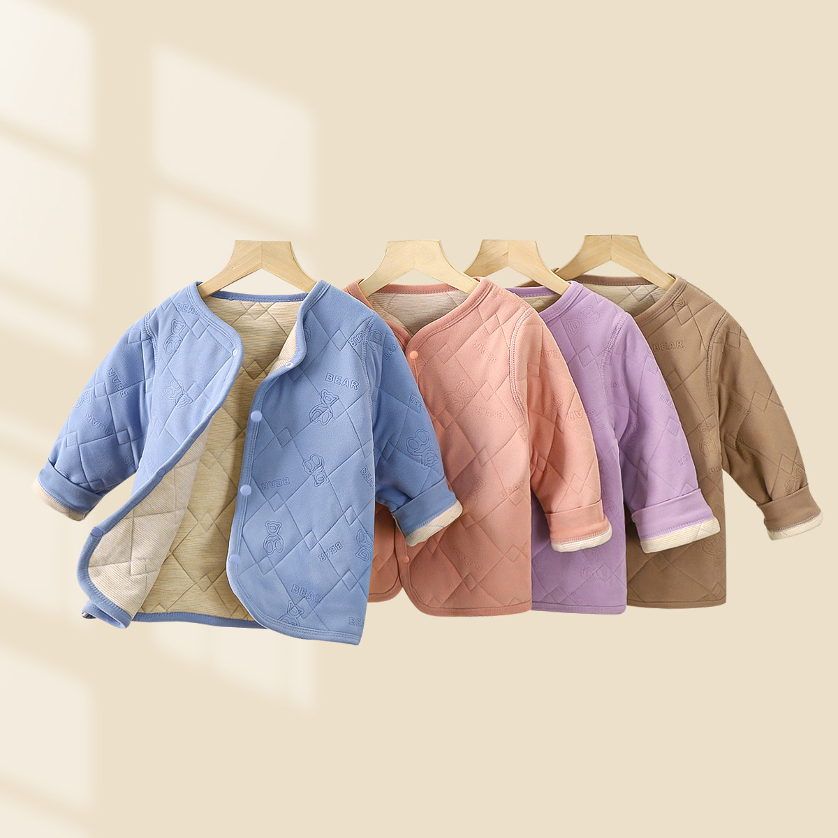 儿童马甲三层夹棉加厚秋冬季