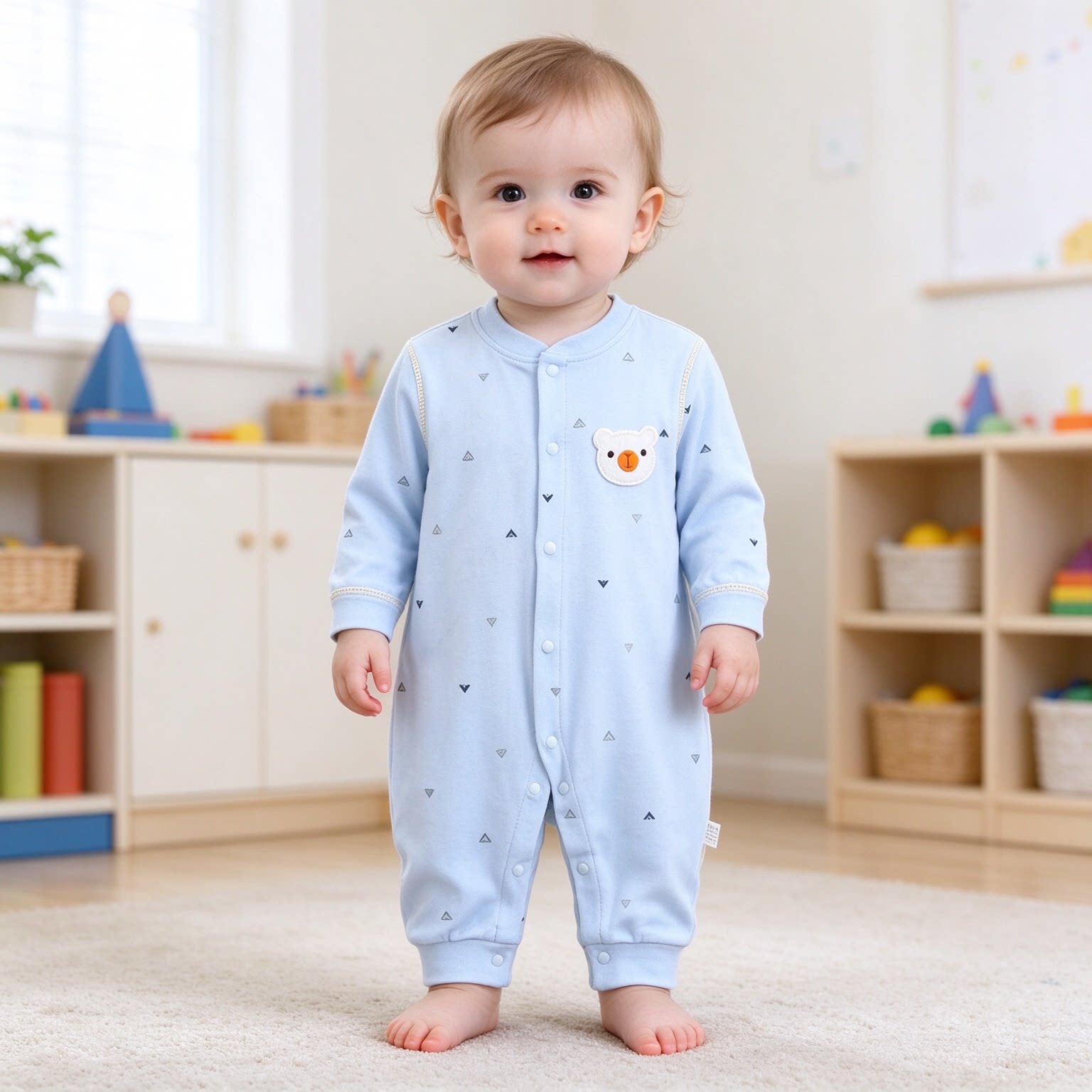 新生婴儿可爱连体衣纯棉外穿春秋款宝宝衣服3男孩6女孩爬服外出潮