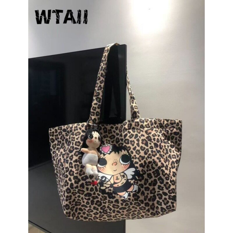 WTAII豹纹yuy包女新款限定潮百搭韩系少女单肩休闲托特通勤