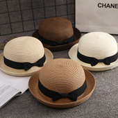 宝宝草帽亲子帽防晒太阳帽夏男童女童凉帽儿童帽子婴儿夏季 遮阳帽