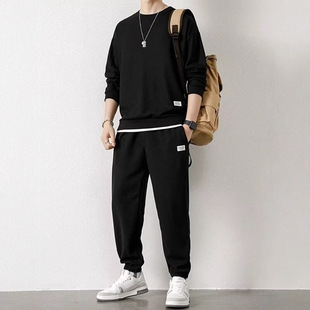 华夫格卫衣套装 卫裤 宽松休闲秋冬新款 长袖 男装 利民优选潮牌男士