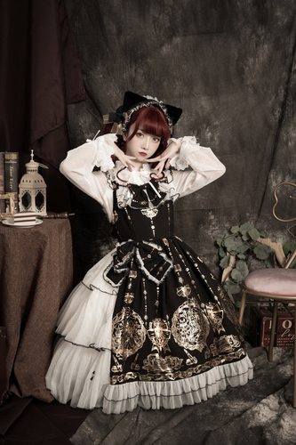 LOLITA黑甜烫金OPJSK连衣裙