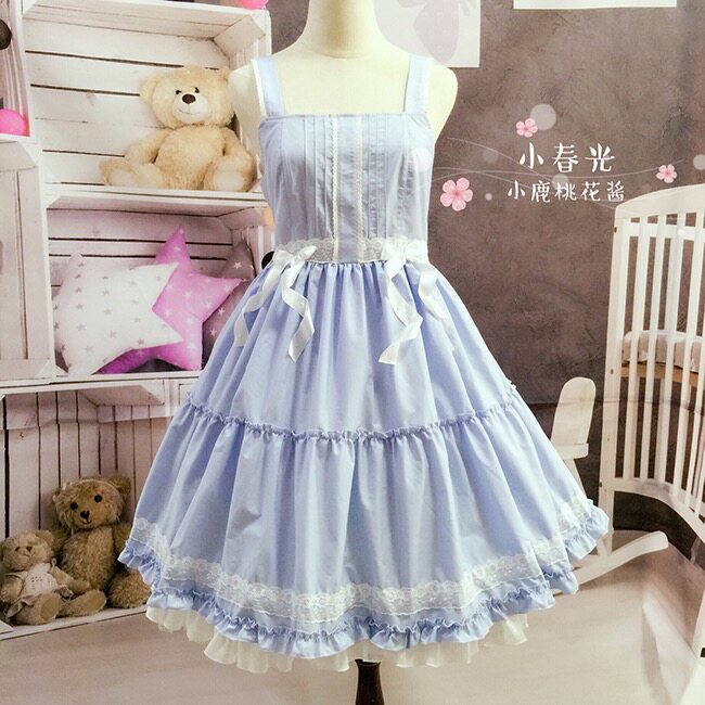 [Xiaolu peach blossom sauce]Little spring Lovely solid Suspender dress lolita jsk goods in stockin the Play mode/Anime/Periphery/cos/Board games , Quadratic element Lolita, Lolita/Soft dress/Dress category - from Buy2taobao.com to provide professional Taobao agent buy service