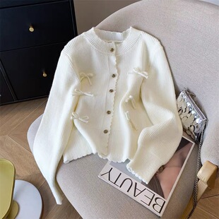 甜美风立体蝴蝶结针织开衫 A188法式 毛衣外套 小四粉丝专享
