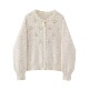 毛衣 宽松长袖 小四粉丝专享 A364立体花朵镂空钩花针织开衫
